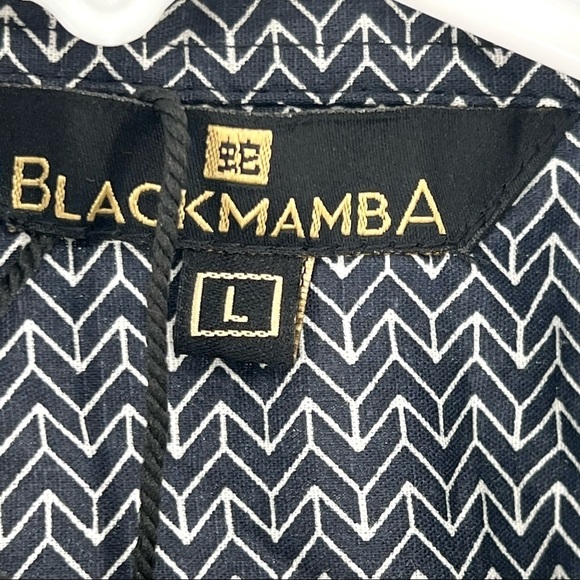 Black Mamba Men's Patterned Short Sleeve Button Down Shirt - Picture 4 of 6